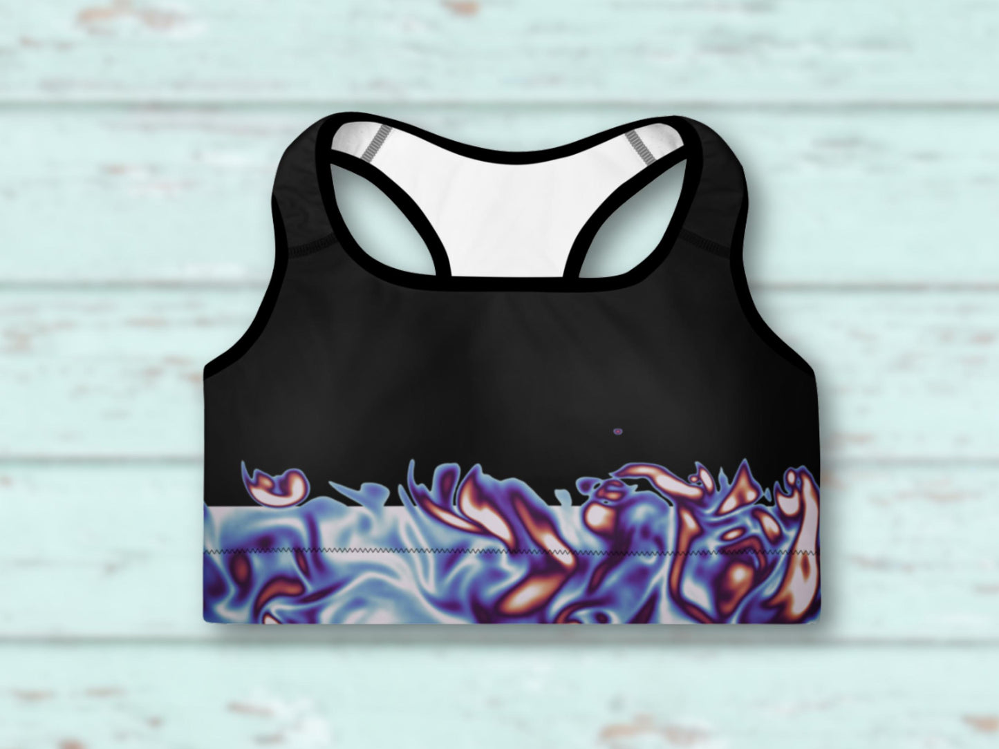 Padded Turbulence Science Sports Bra – Moisture-Wicking, Supportive, Bold Activewear for Summer Workouts or Beach Vibes