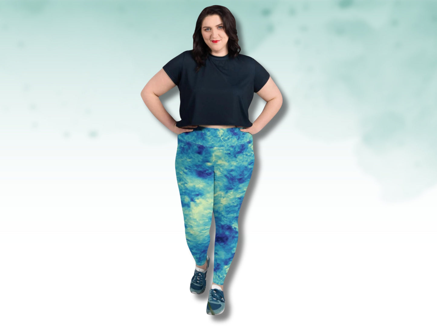 Stretchy High Waist Yoga Tie-Dye Turbulence Patterened Oversized Leggings