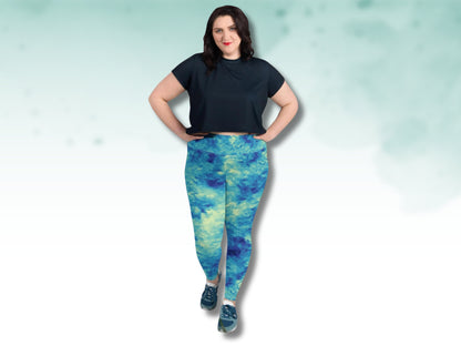 Stretchy High Waist Yoga Tie-Dye Turbulence Patterened Oversized Leggings