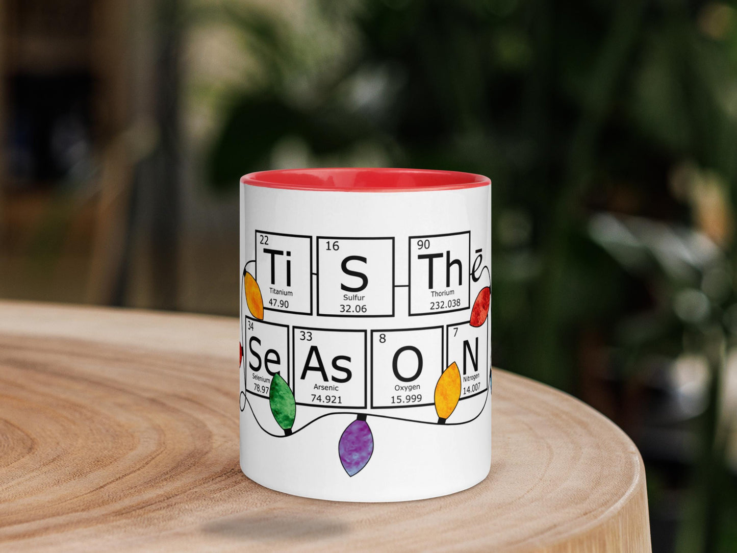Red Ceramic Chemistry Mug, Holiday Coffee Mug Gift, Science-Themed Christmas Design, Festive STEM Lover Mug, Festive 11 oz Cup, Chemist Gift