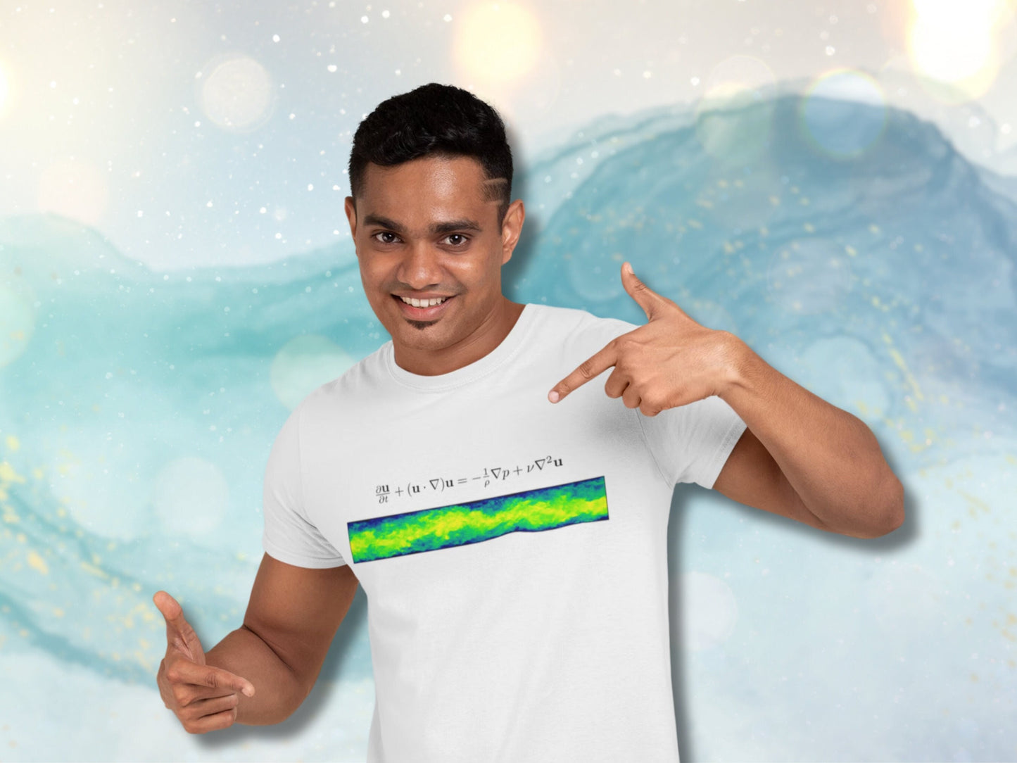 Navier-Stokes equation Unisex Short-Sleeve Shirt, Geeky T-Shirt for Flow Physics Fluid Mechanics Lovers, Mechanical Engineering  Science Tee