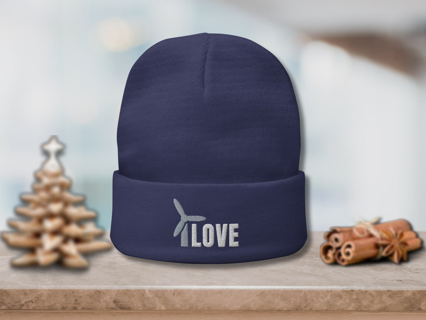 Wind Energy Embroidered Beanie
