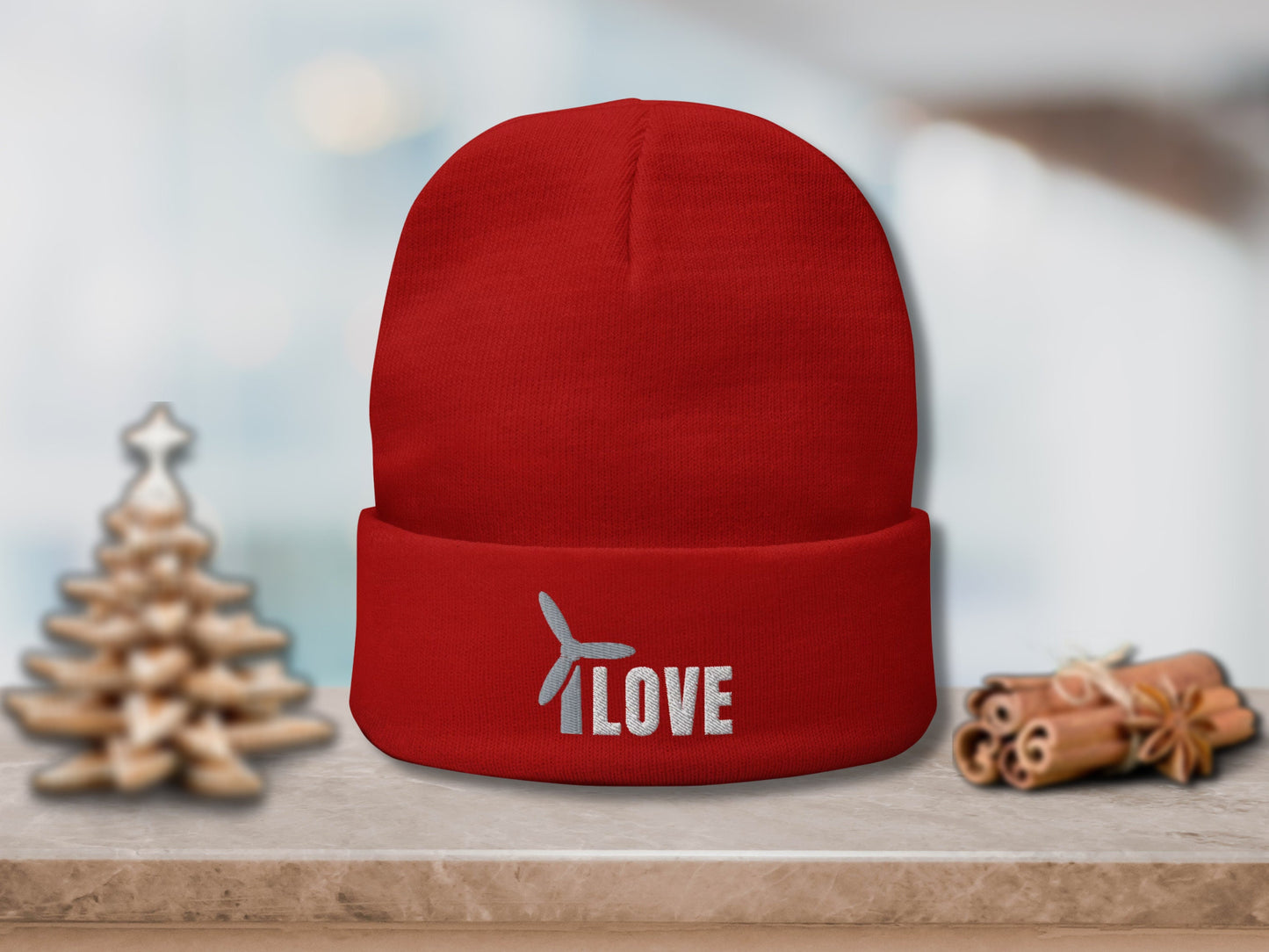 Wind Energy Embroidered Beanie