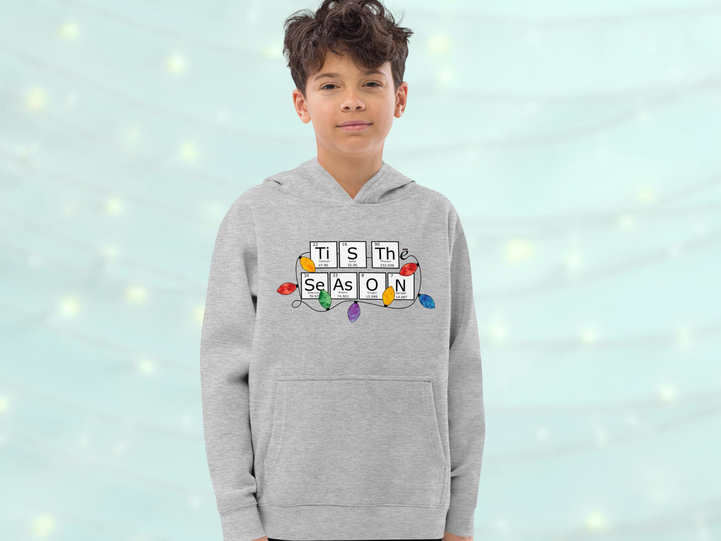 Periodic Table Grey Holiday Kids Hoodie
