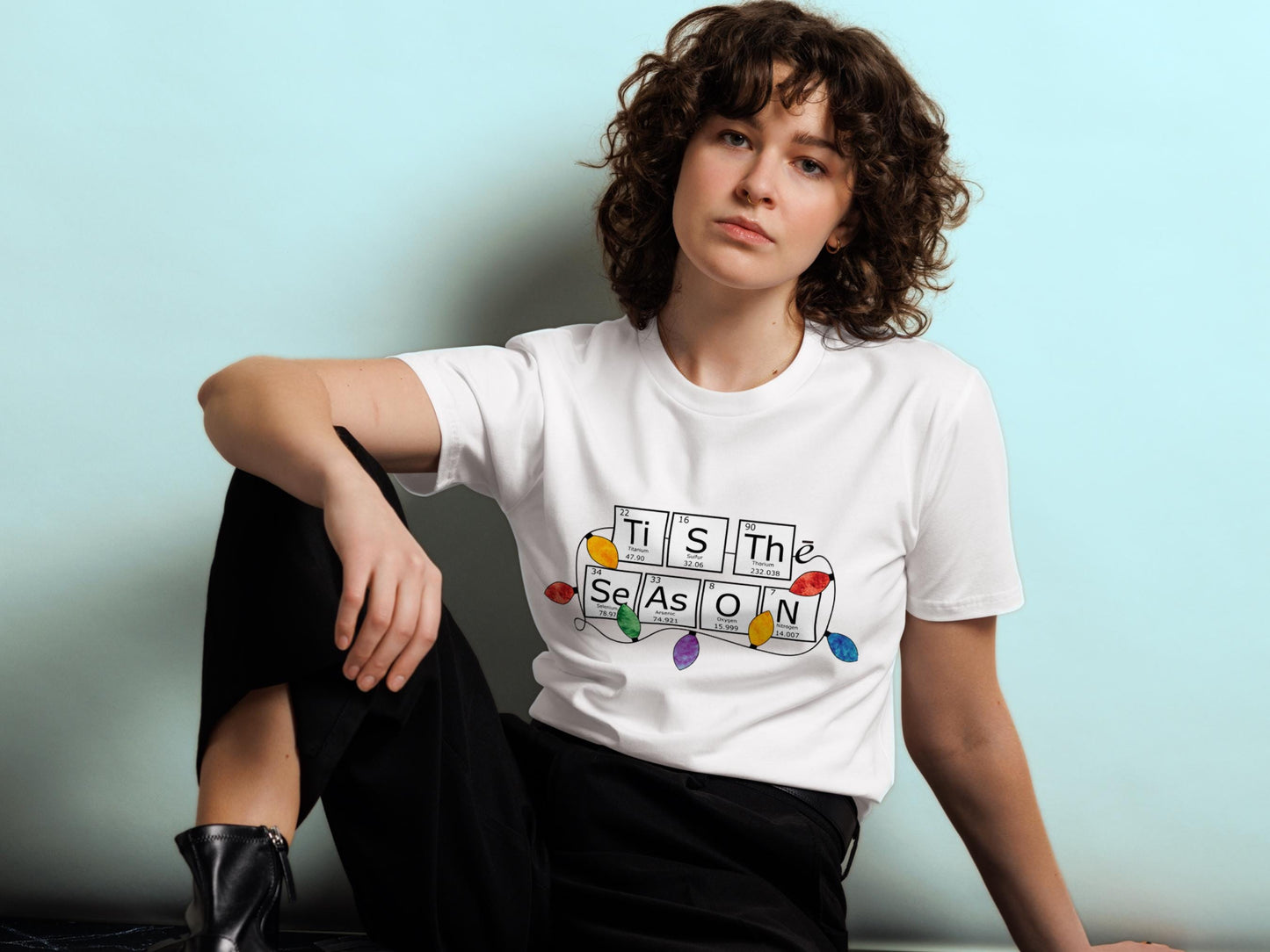 Periodic Table Holiday White Unisex T-Shirt