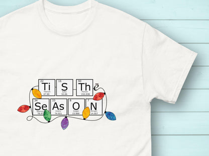 Periodic Table Holiday White Unisex T-Shirt