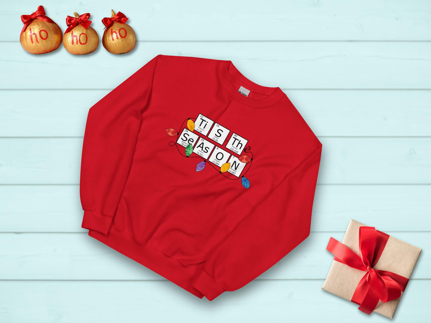 Periodic Table Family Matching Red Holiday Sweatshirt
