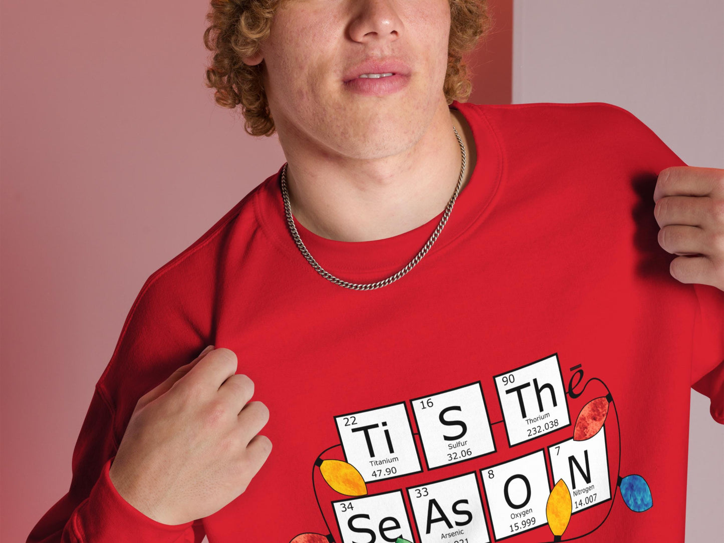 Periodic Table Family Matching Red Holiday Sweatshirt